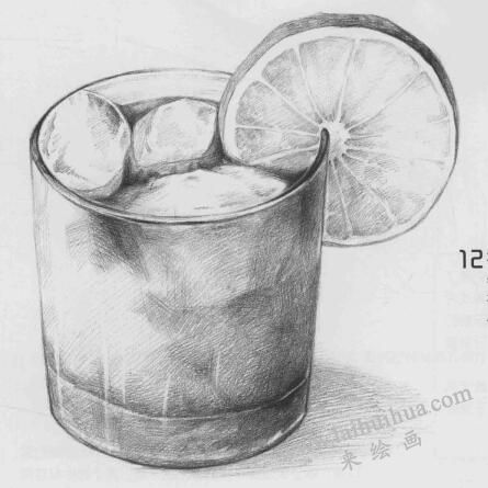 玻璃杯素描畫法步驟12
