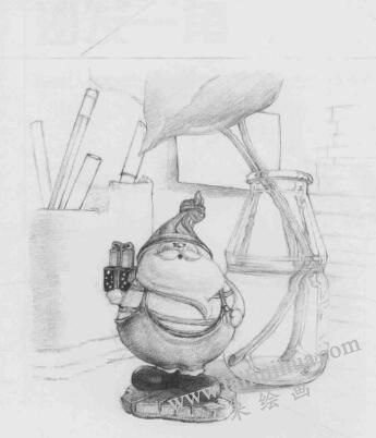 書桌一角素描畫法步驟07