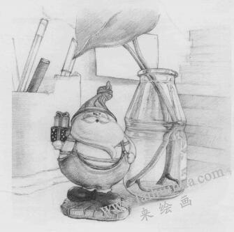書桌一角素描畫法步驟08