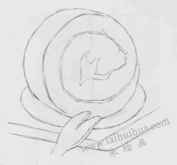 蛋糕素描畫法步驟03