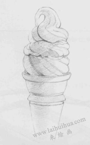冰激凌素描畫法步驟04