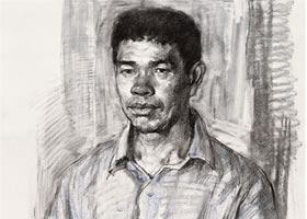 民工頭像素描