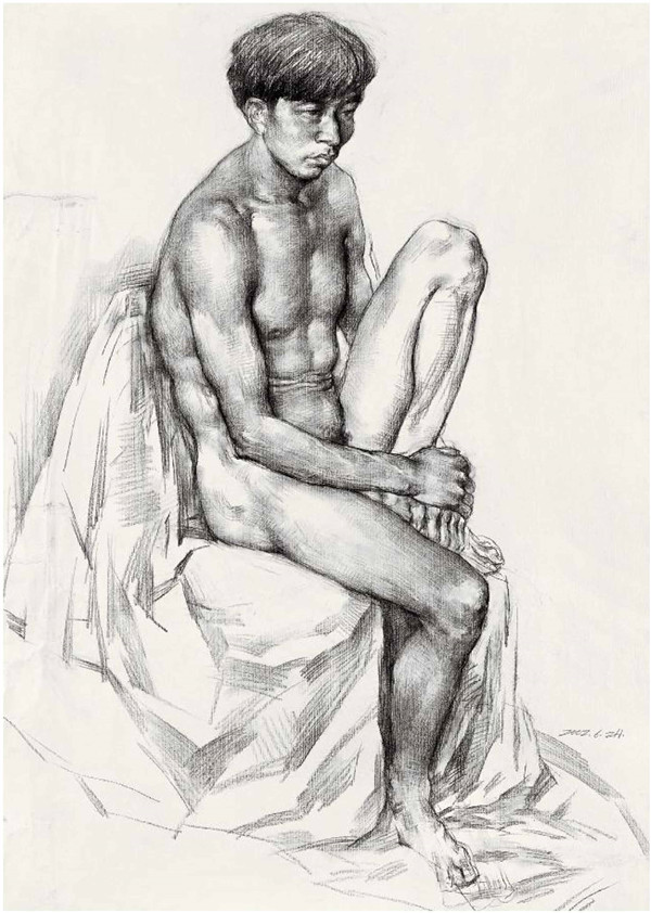 青年男子人體素描