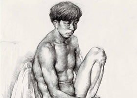青年男子人體素描