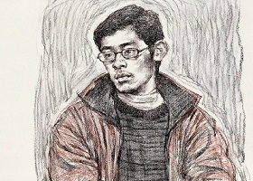 《裝潢班的學生》素描畫