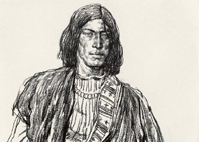 《高原牧民》素描畫