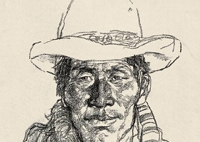 牧民頭像素描