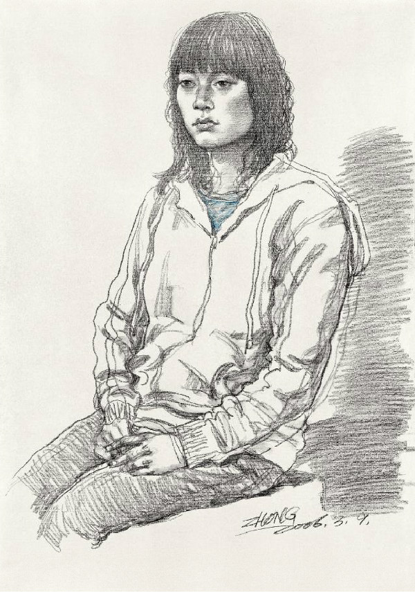 《南方女孩》素描畫