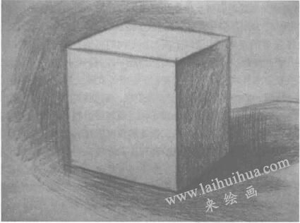 繪制暗面與背景  幾何體素描
