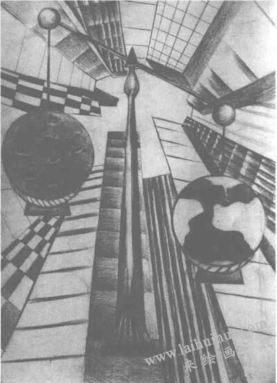 設(shè)計(jì)素描建筑創(chuàng)意作品