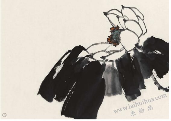 完整荷花畫(huà)作品畫(huà)法步驟三