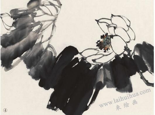 完整荷花畫(huà)作品畫(huà)法步驟四