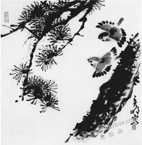 松樹畫法步驟04