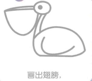 鵜鶘的翅膀，簡筆畫
