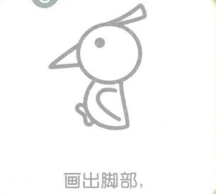啄木鳥的簡筆畫畫法步驟05