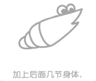 蝦的簡(jiǎn)筆畫畫法步驟03