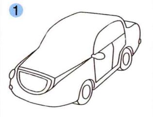 小轎車的畫(huà)法步驟01