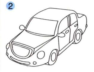 小轎車的畫(huà)法步驟02