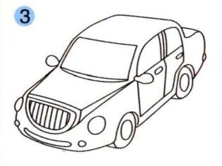 小轎車的畫(huà)法步驟03
