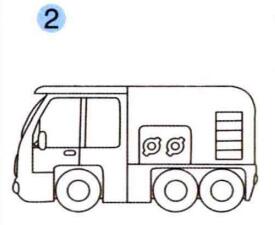 消防車的畫法步驟02