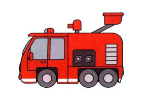 消防車(chē)的畫(huà)法