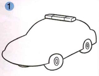 警車(chē)的畫(huà)法步驟01