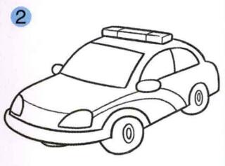 警車(chē)的畫(huà)法步驟02