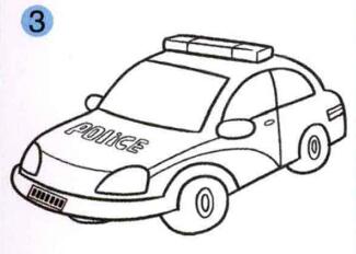 警車(chē)的畫(huà)法步驟03