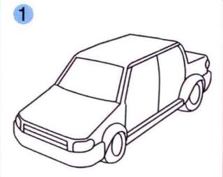出租車(chē)的畫(huà)法步驟01