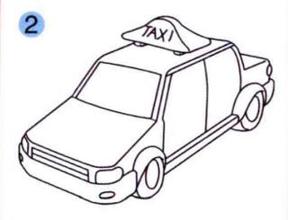 出租車(chē)的畫(huà)法步驟02