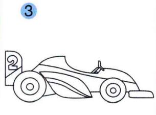 賽車(chē)的畫(huà)法步驟03