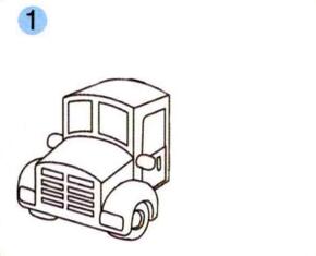 垃圾車的畫法步驟01