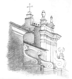教堂素描步驟細(xì)化畫法步驟02