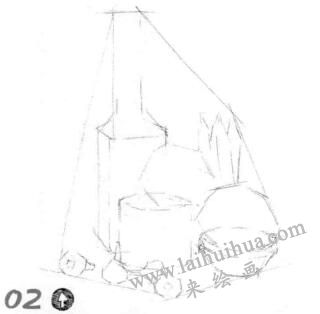 陽臺素描畫線稿步驟02