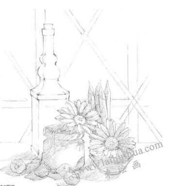 陽臺素描鋪色步驟01
