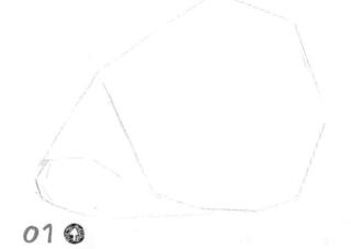 素描簸箕與壺畫線稿步驟01