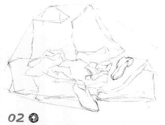 男人的櫥窗秀素描畫線稿畫法步驟02