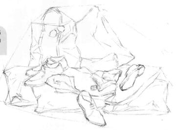 男人的櫥窗秀素描畫線稿畫法步驟03