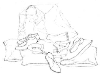 男人的櫥窗秀素描畫線稿畫法步驟05