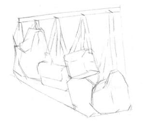 包包素描畫線稿步驟02