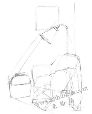 臥室素描畫線稿畫法步驟02