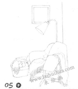 臥室素描畫線稿畫法步驟05
