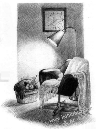 臥室素描鋪色畫法步驟11