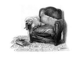 皮沙發(fā)的素描畫法