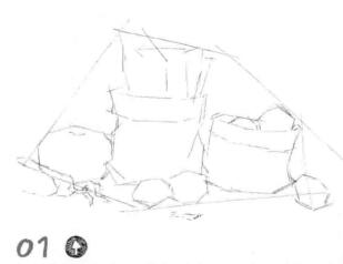 廚房素描畫線稿畫法步驟01