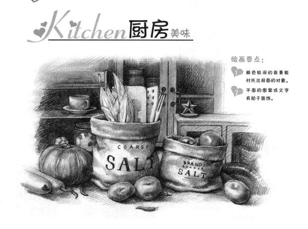 廚房素描畫法