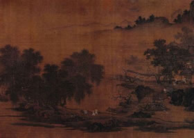 南宋劉松年《四景山水圖卷》欣賞