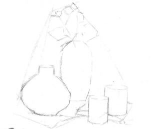 素雅裝飾素描畫線稿畫法步驟01
