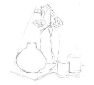 素雅裝飾素描畫線稿畫法步驟03