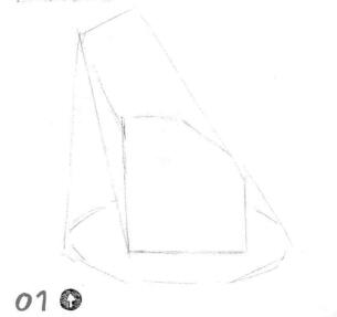 玻璃制品素描畫線稿畫法步驟01